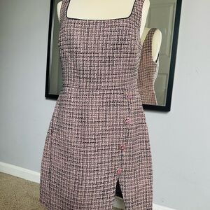 City Studio Pink and Black Tweed Mini Dress